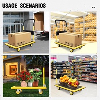 Carro de camión de plataforma de acero resistente Ruedas giratorias de 360 grados Carro de mano de empuje plegable para carga