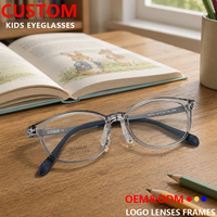 Montures de lunettes pour enfants garçons et filles, branches en titane, rondes, flexibles, OEM ODM, verres anti-lumière bleue interchangeables, montures optiques pour enfants