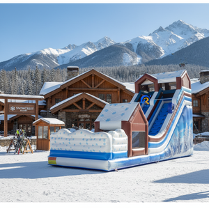 Glissière de tube alpin gonflable de haute qualité toboggan de traîneau gonflable de neige blanche toboggan de videur pour des événements de festival d'hiver - Product Image 1