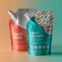 Sac d'emballage de savon liquide de lavage en feuille d'aluminium Emballage de gel douche Doypack Stand up Refill Laundry Destergent Shampoing Spout Pouch
