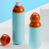Bouteille à pompe en plastique PP cylindrique personnalisée blanche de 30 ml, 50 ml, 80 ml, 100 ml, 120 ml, 150 ml avec bouchon à bille pour essence liquide
