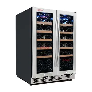 JOSOO OEM modernes Produkt kundenspezifisches Design Wein-Vorführschrank mit Edelstahl-Keller Doppelzone Weinkühler