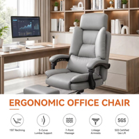 Chaise de bureau en cuir, modèle exécutif, grande taille, capacité 150 kg, vente en gros, certifiée BIFMA, OEM, ODM, logo personnalisé