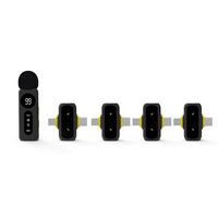 Microphone Lavalier Sans Fil 2.4G avec Réduction de Bruit et Lumières LED, Compatible Téléphones et Ordinateurs pour l'Enregistrement Vidéo Professionnel
