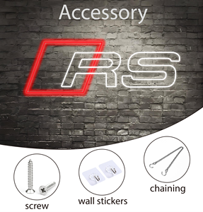 Enseigne au néon RS personnalisée 5V alimentée par USB Enseigne au néon pour voiture Luminosité réglable avec corps en plastique pour garage 4S Décoration de magasin - Product Image 4