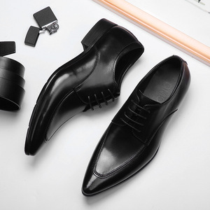 Chaussures en cuir formelles à bout pointu, chaussures de ville pour costumes, chaussures tendance pour les saisons printemps-été. - Product Image 2