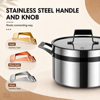 LEOZ Luxe – Ensemble de 9 casseroles en acier inoxydable avec couvercles en verre et poignées, compatibles four/lave-vaisselle, gaz et induction, pour une cuisson saine