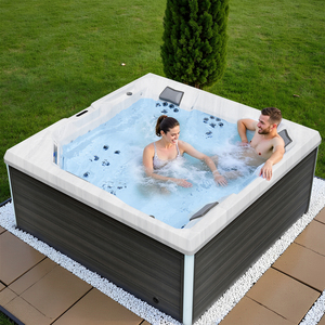 Moderne <span class=keywords><strong>Deluxe</strong></span> Lumière LED Spa Extérieur Bain à Remous 5 Personnes Rectangle Grand pour Villas Hôtels Gymnases Massage Luxueux pour - Product Image 3