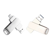 Clé USB Métallique Rotative 16 Go/32 Go Haute Vitesse 2.0 pour Smartphones et Ordinateurs – Personnalisable (Logo/Couleur) – Cadeau d'Affaires