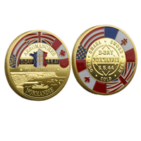Collection de pièces commémoratives allemandes de la Seconde Guerre mondiale, modernes et traditionnelles, débarquement en Normandie 1944, feuille d'érable, 82e division, or et argent coulés