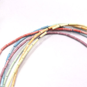 Proveedor mayorista 2*8 cuentas de piedra de óxido de anión natural con forma de tubo de color macarrón arcoíris para hacer collar de joyería - Product Image 2