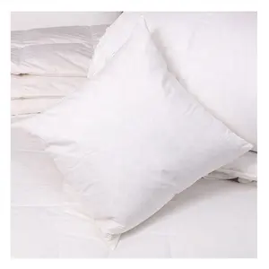 100% tela de algodón abajo pluma almohada cojín insertar fabricante embalaje al vacío almohada reforzar cojín insertar