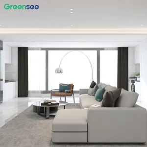 Greensee مصنع الحديثة مخصص الألومنيوم النوافذ والأبواب الميل وبدوره الثلاثي التزجيج نوافذ بابية