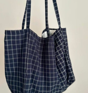 Chinese Simple Style Women's Cotton Handbag Portable <b>Waterproof</b> Printed Logo Design Shopping <b>Bag</b> - Product Image 5