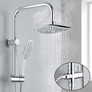 Juego de ducha ABS personalizable, kit de ducha para baño, juego de ducha de lluvia de función única con desviador de latón, fácil de instalar - Product Image 1