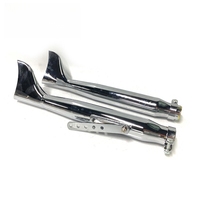 Nouveau système d'échappement double queue de poisson pour motos vintage, ajustement universel, électroplaqué de qualité 8, kit de rétrofit/amélioration