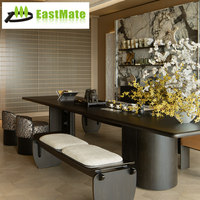 Ensemble de salle à manger personnalisé pour 14 personnes, grande taille, durable, table en pierre, mobilier de salle à manger moderne, usage commercial, hôtel, privé