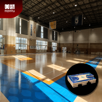 Revêtement de sol pour terrain de basketball intérieur en bois d'érable, système portable, certifié FIBA niveau 1, sol sportif