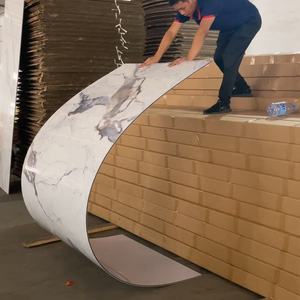 Melinco 인테리어 장식 무해한 재료 5mm 두께 대리석 질감 보드 천연 대나무 섬유 원활한 벽 시트 - Product Image 1