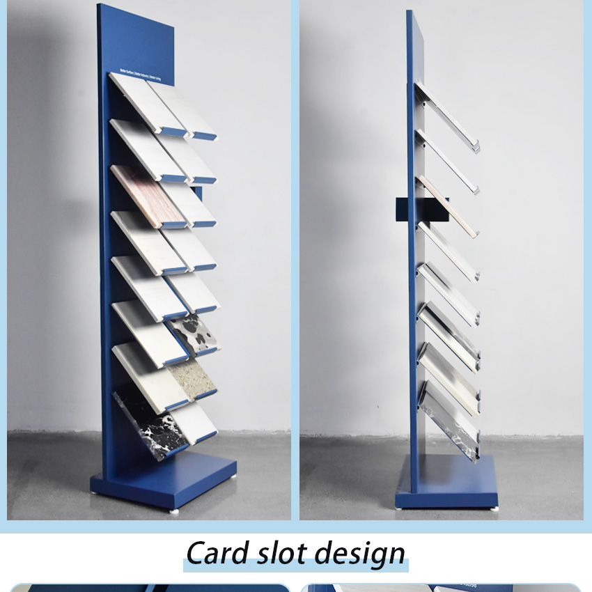 Custom Ceramic Stainless Steel Stone Quartz Granite Marble Floor Standing Ceramic Ring Display Rack