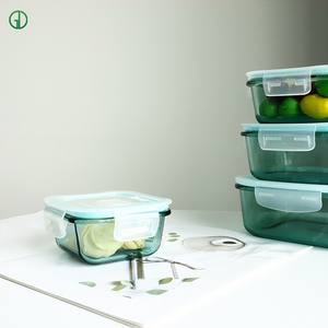 Tùy Chỉnh Bán Buôn Khóa Nắp Thủy Tinh <span class=keywords><strong>Borosilicate</strong></span> Nhà Bếp Thực Phẩm Lưu Trữ <span class=keywords><strong>Container</strong></span> Hộp Bộ Kín <span class=keywords><strong>Container</strong></span> Cho Người Lớn Hộp Ăn Trưa - Product Image 2