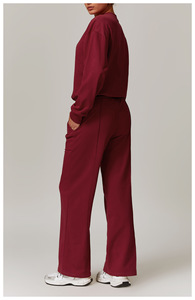 Nouveau logo personnalisé vêtements de sport pour femmes pull de gymnastique pantalon de <span class=keywords><strong>jogging</strong></span> <span class=keywords><strong>ensemble</strong></span> de sweat à capuche pantalon taille haute Yoga haut à manches longues costume - Product Image 6