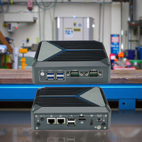 Mini PC industriel N100, SSD M.2, 6 USB, 2 RS232, 2 LAN, 2 audio, sans ventilateur, certifié CE, pour Linux et Windows OS, en boîte, options AU/US
