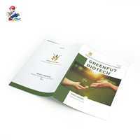 Brochure de produit personnalisée à reliure agrafée, pelliculage mat imperméable, estampage à chaud, gaufrage 3D, UV