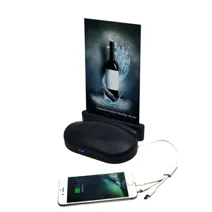 Factory supply Menu Holder Mobile Power Charger Restaurant standby Power Bank for Advertising