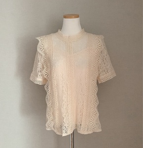 Camicie di <span class=keywords><strong>pizzo</strong></span> da donna alla moda a maniche corte a maniche corte con colletto rialzato francese scavato con fodera da donna - Product Image 6