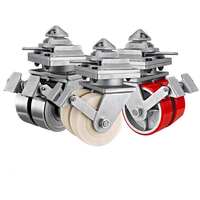 Roues à roulettes robustes pour conteneurs de 10 et 20 tonnes, en nylon, double rangée, avec frein à pédale latéral, LINGTA LTJZX1020, garantie 1 an