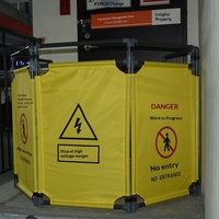 Barrière en tissu rétractable à trois volets pour l'entretien des ascenseurs, clôture d'isolation de chantier, portail de sécurité, modèle de signalisation d'avertissement