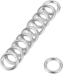 Uxcell Anillos Metálicos en Forma de O de 1 mm de Grosor, Anillos Sin Soldadura para Correas, Bolsos, Decoración, Herrajes, Bricolaje, Tono Plateado, Piezas - Product Image 1