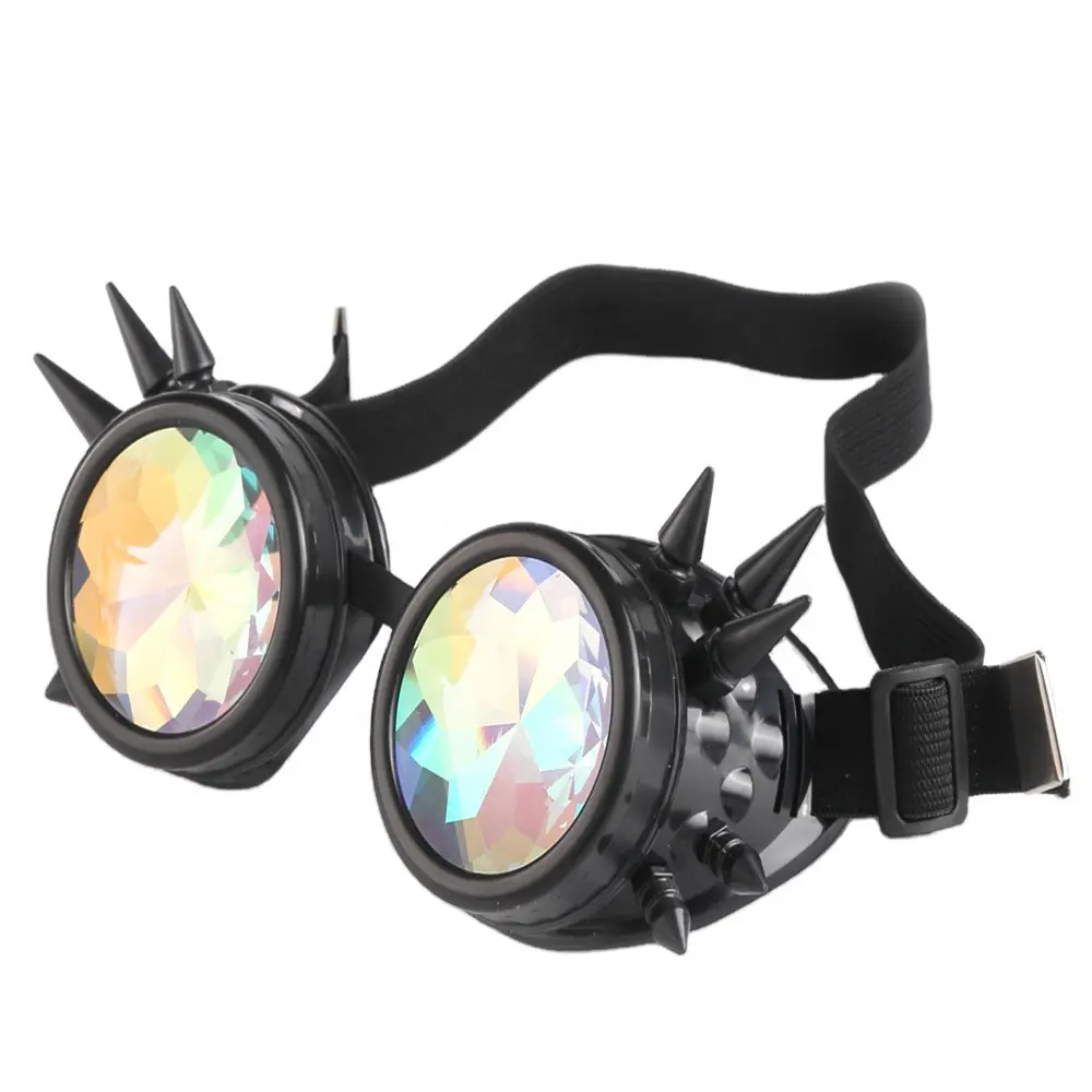 Bán Hot steampunk Kính mát nam nữ Kính vạn hoa Kính Rave lễ hội Holographic Kính Retro Đảng cosplay Kính