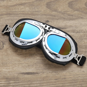 Nouveau rétro moto lunettes hommes Vintage Moto classique lunettes pilote <span class=keywords><strong>Steampunk</strong></span> coupe-vent anti-poussière lunettes Sports de plein air lunettes - Product Image 4