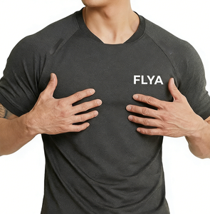 Camiseta Deportiva Personalizada de Algodón Suave para Hombre, con Logotipo Serigrafiado, Diseño OEM, Alta Calidad, para Gimnasio y Aire Libre, con Hombros Caídos - Product Image 1