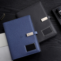 Libreta Inteligente con Banco de Energía de 8000 mAh, Carga Inalámbrica, Unidad Flash USB, Organizador de Oficina, Agenda, Bloc de Notas para Reuniones, Viajes