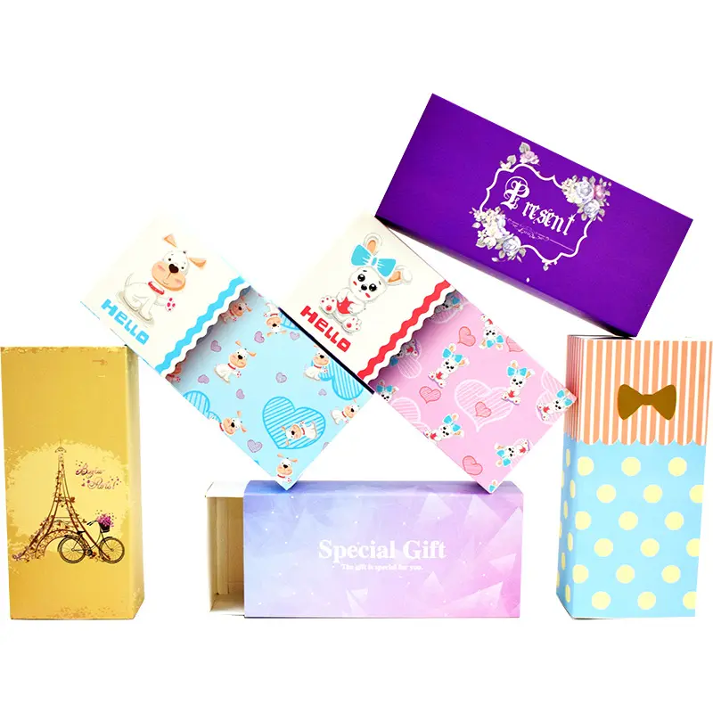Custom Afdrukken Te Leuke Baby Sokken Airband Box Verpakking Witte Kartonnen Doos Gepersonaliseerde Sliding Lade Papier Doos
