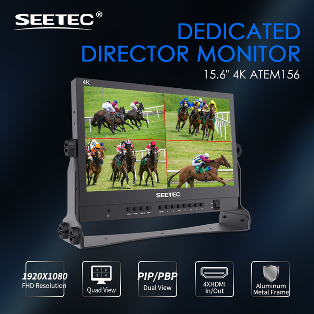 OEM SEETEC ATEM156 15.6" 1080P IPS Broadcast Monitor, 4K HDMI Input Output, Multi-View for Studio & Field Production