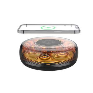 Chargeur sans fil Smart Life avec éclairage réaliste d'éruption volcanique, forme exquise, puissance de sortie 10W, entrée 5V/2A, sortie 5V/3A - Product Image 2