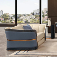 Ensemble de canapés modulaires Chesterfield en cuir véritable de style moderne haut de gamme pour salon, hôtels, halls