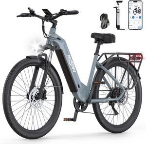 ONESPORT-Bicicleta Eléctrica Híbrida para Mujer, Bici de Ciudad con Envío Directo DE LA UE/Reino Unido, Stock de 27,5 Pulgadas, 250W - Product Image 1