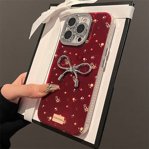 Nuova custodia per telefono rossa floreale con fiocco 3D per <span class=keywords><strong>iphone</strong></span> 16 15 14 13 <span class=keywords><strong>12</strong></span> <span class=keywords><strong>Pro</strong></span> <span class=keywords><strong>Max</strong></span> 11 XR <span class=keywords><strong>Cover</strong></span> <span class=keywords><strong>Cover</strong></span> morbida per ragazza - Product Image 5