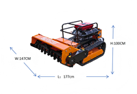 Tondeuse à gazon chenillée télécommandée diesel à couple élevé, gyrobroyeur tout-terrain pour vergers, parcs, forêts et chemins boueux