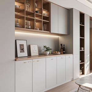 <span class=keywords><strong>Buffet</strong></span> moderne de luxe en bois massif blanc fait à la main pour le salon, l'hôtel, la cuisine - Bar à café, casiers avec grande capacité - Product Image 5