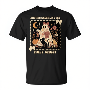 Camiseta cristiana Holy Ghost Halloween negra talla mediana - Product Image 2