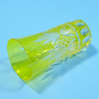 120 ml Style japonais couleur tubé verre mince gobelet jaune saké bière vert verres à liqueur avec coupe à la main neuf diamant conception