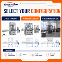 Machine de remplissage automatique de liquides à piston haute précision 2/4/6 têtes pour applications alimentaires, chimiques et de boissons, barils et bouteilles, 220V
