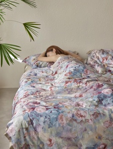 2025 대나무 면 이불 세트 침구 럭셔리 퀸 사이즈 패치 워크 퀼트 침대 시트 세트 디지털 인쇄 맞춤형 침대 세트 - Product Image 3