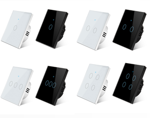 Interrupteur mural intelligent Tuya avec écran tactile en verre, Wi-Fi et Zigbee, 1/2/3/4 voies, avec 4 <span class=keywords><strong>relais</strong></span>, pour chauffe-eau et rideaux - Product Image 1